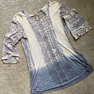 T-Party Hand Dyed Tunic Key Hole Back - Large